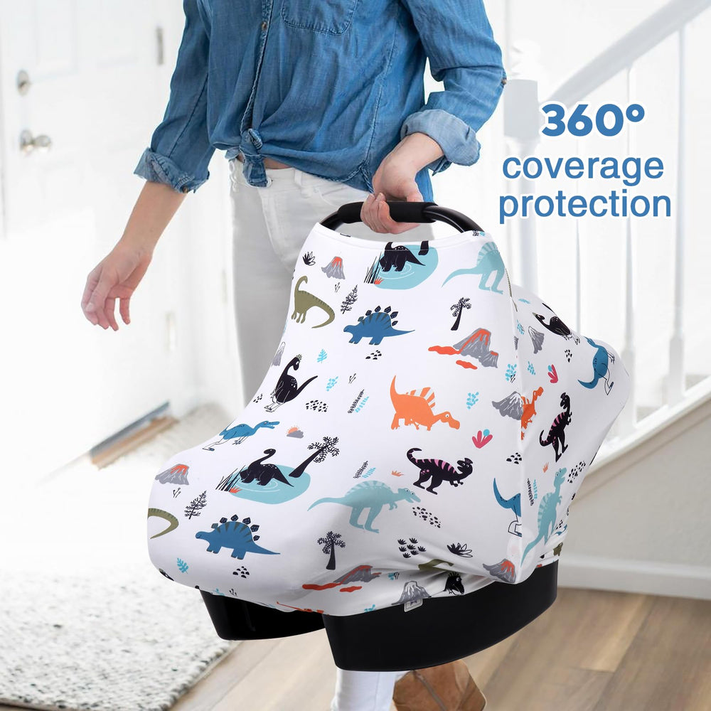 Rquite 360-degree car-seat coverage offers privacy and sun protection in public.