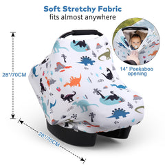 Rquite baby carrier cover with breathable fabric keeps baby comfortable during errands.