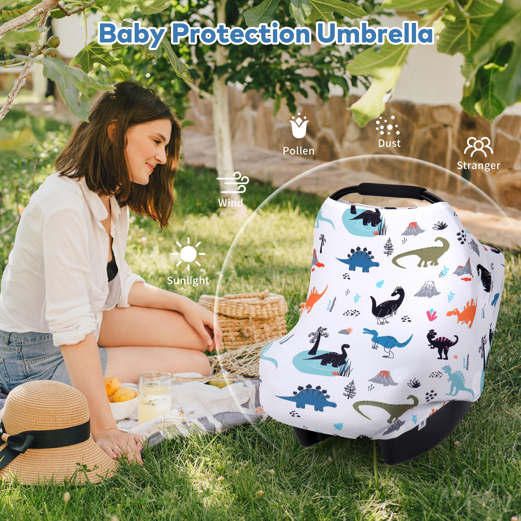 Rquite stroller sun shade keeps baby shaded during outdoor strolls.