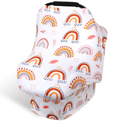 Rquite all-in-1 car seat cover with forest floral print for privacy