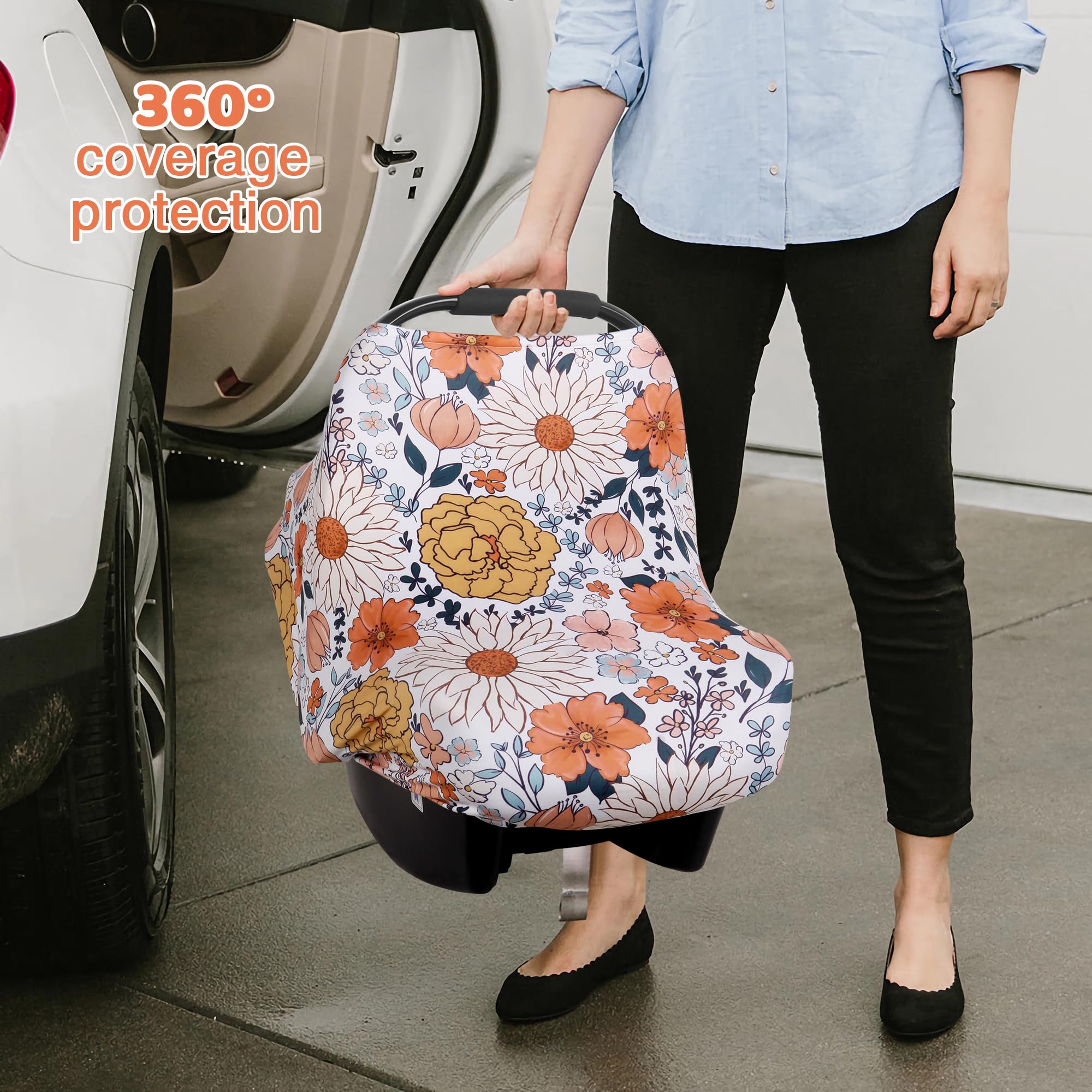 Rquite All-in-1 car seat cover is a lightweight baby cover for travel.
