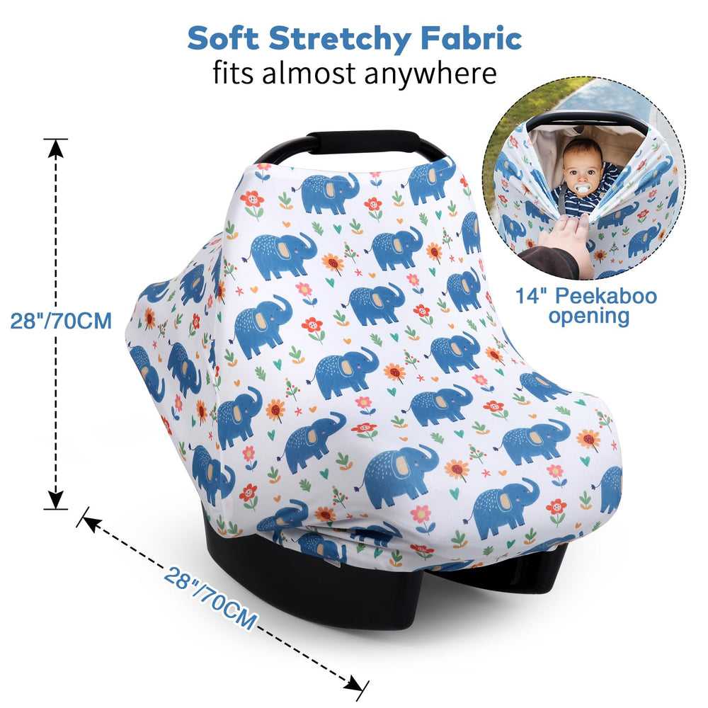Rquite all-in-1 car seat cover nursing-cover design offers discreet feeding anywhere.