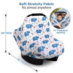 Rquite all-in-1 car seat cover nursing-cover design offers discreet feeding anywhere.
