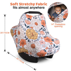 Rquite All-in-1 car seat cover shown as a nursing cover for comfortable feeding.