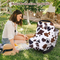 Rquite All-in-1 car seat cover privacy shield protects baby in public