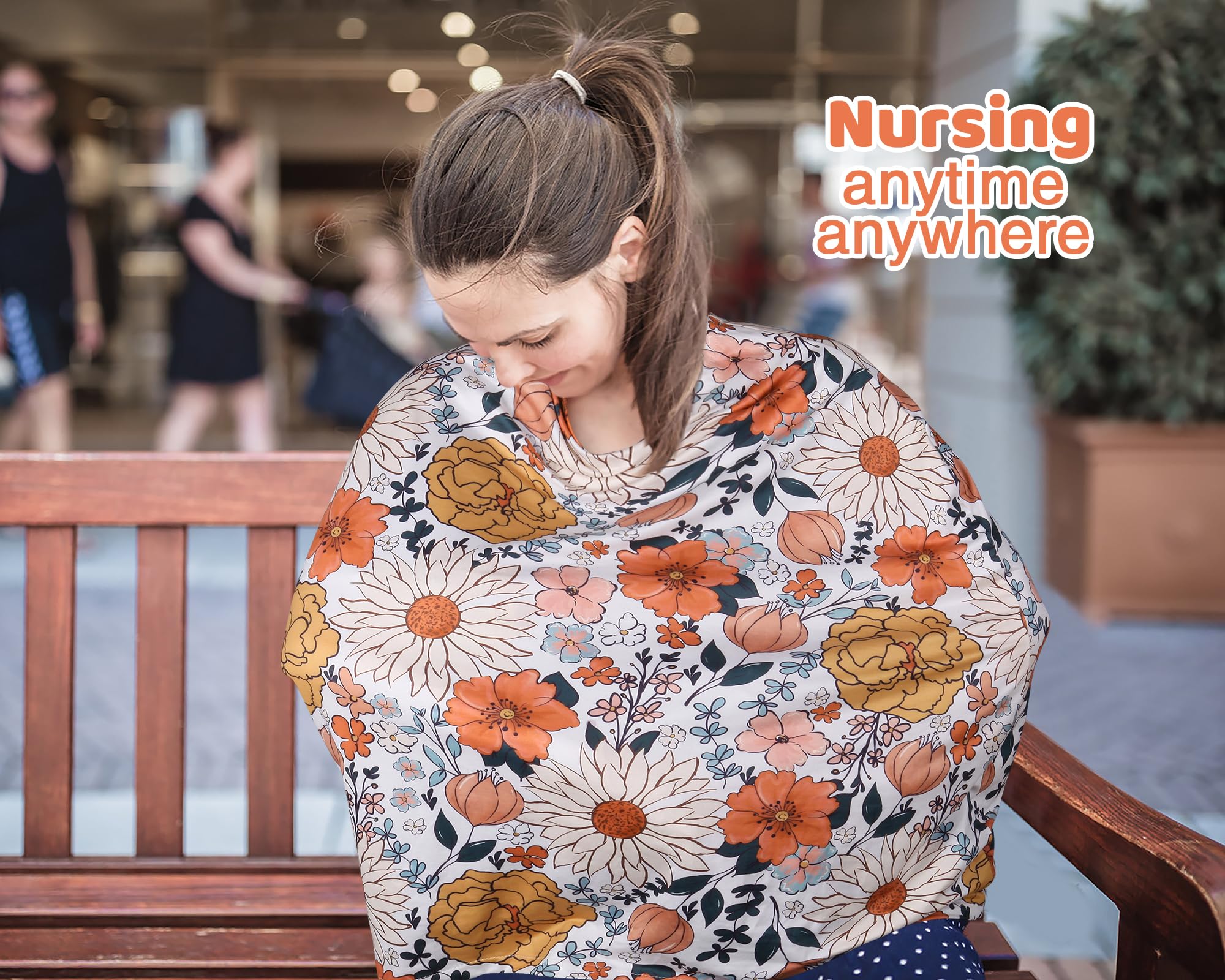 Rquite All-in-1 car seat cover doubles as a stroller sun shade on sunny days.