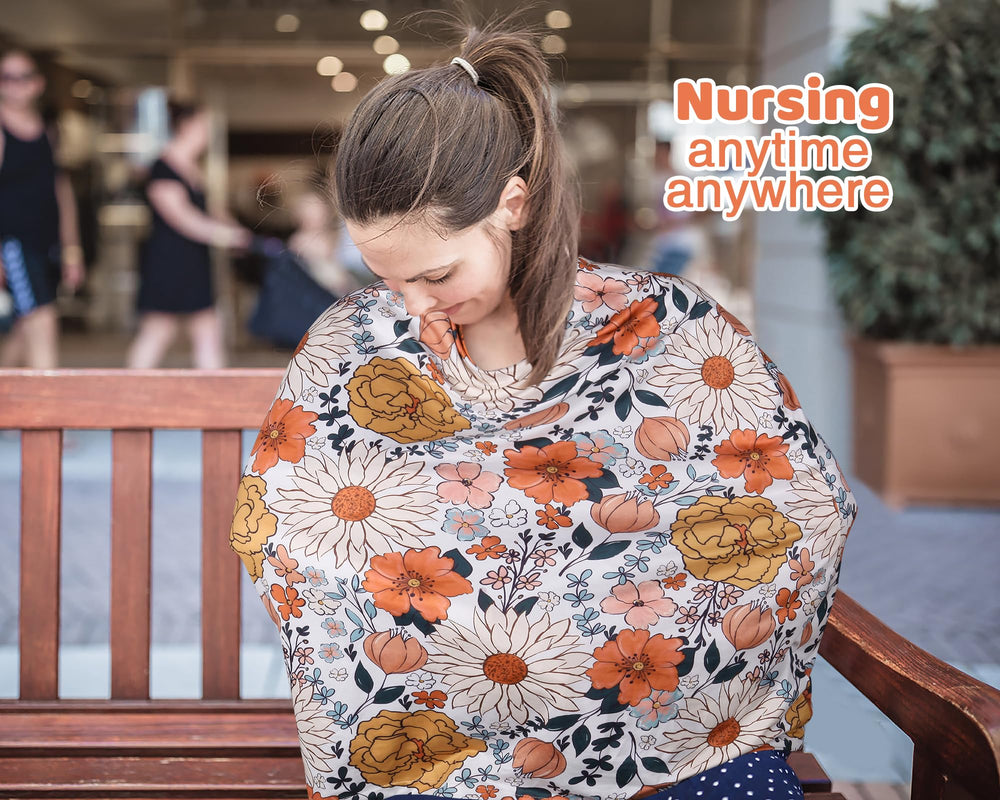 Rquite All-in-1 car seat cover doubles as a stroller sun shade on sunny days.