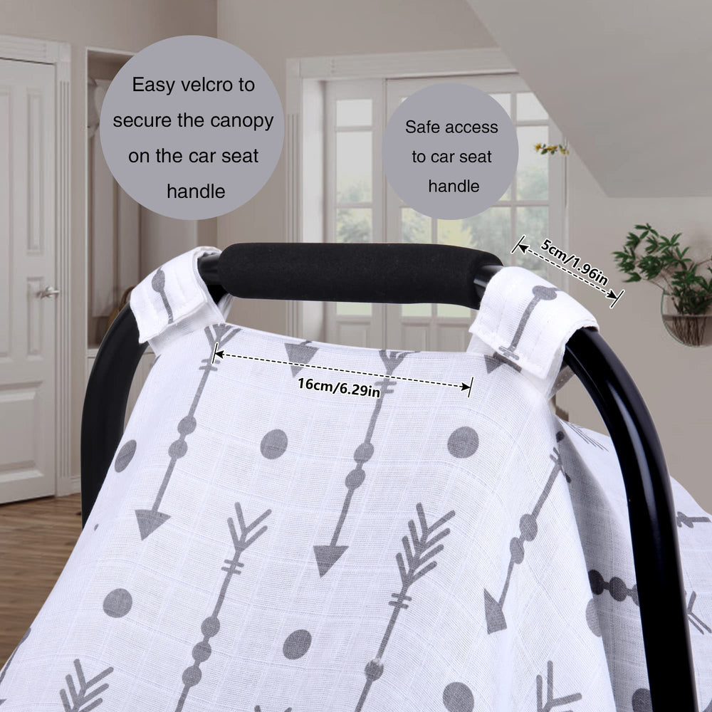 Rquite car seat cover with easy-attach velcro simplifies on-the-go use.