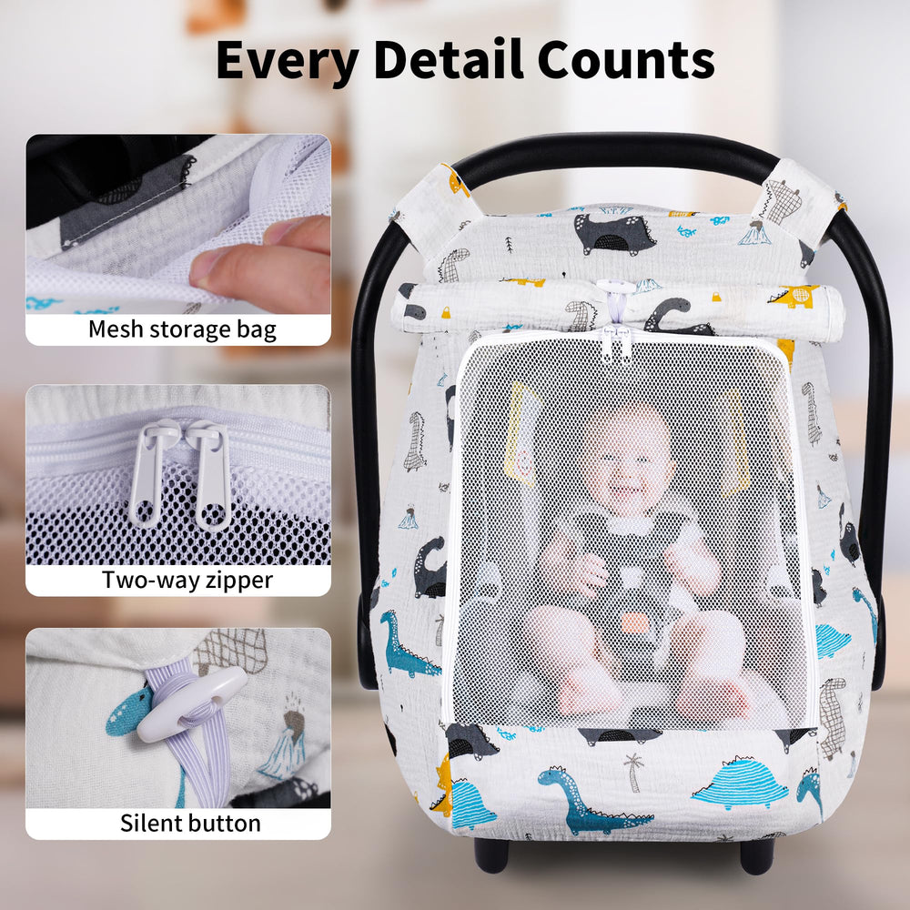 Rquite elastic bottom fit keeps canopy snug over any car seat