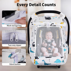 Rquite elastic bottom fit keeps canopy snug over any car seat