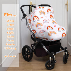 Rquite infant car seat cover showcases stretchy soft fabric for cozy naps