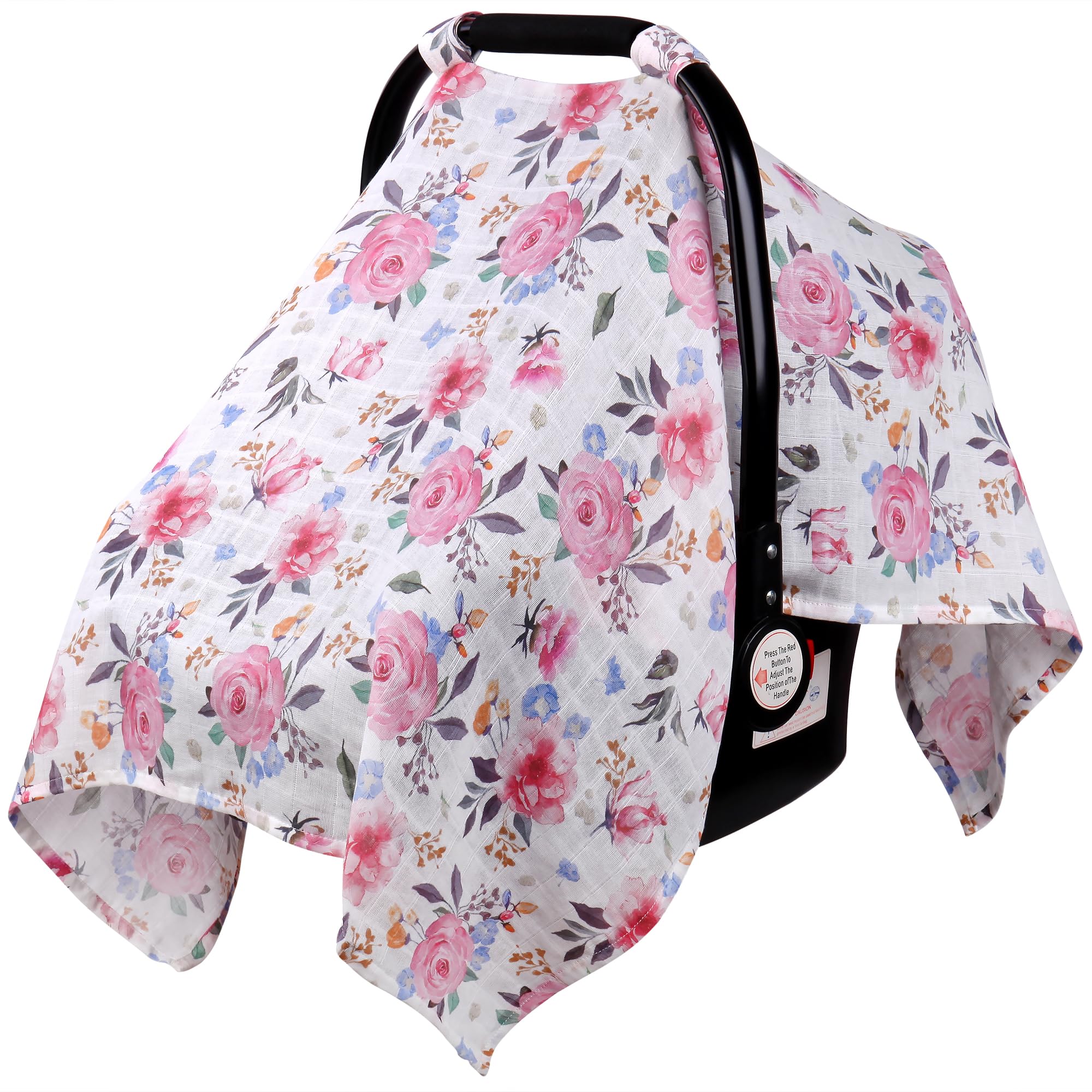 Rquite muslin car seat cover closeup breathable fabric for summer comfort