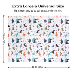 Rquite Muslin Car Seat Cover with Velcro strap ensures secure, easy setup.