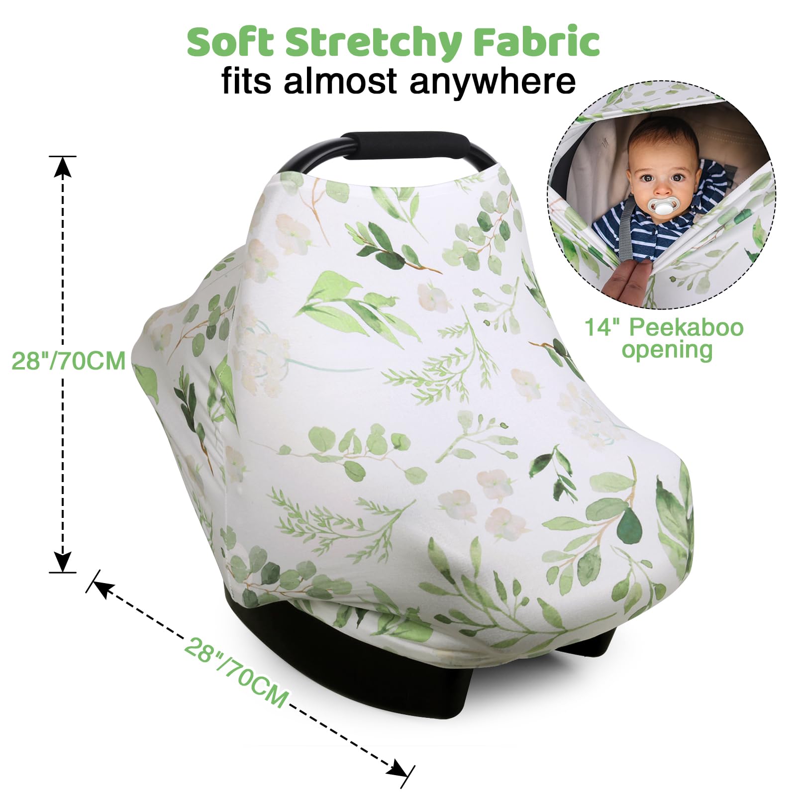 Rquite nursing cover shows breathable stretch fabric keeping air flow during feeds.