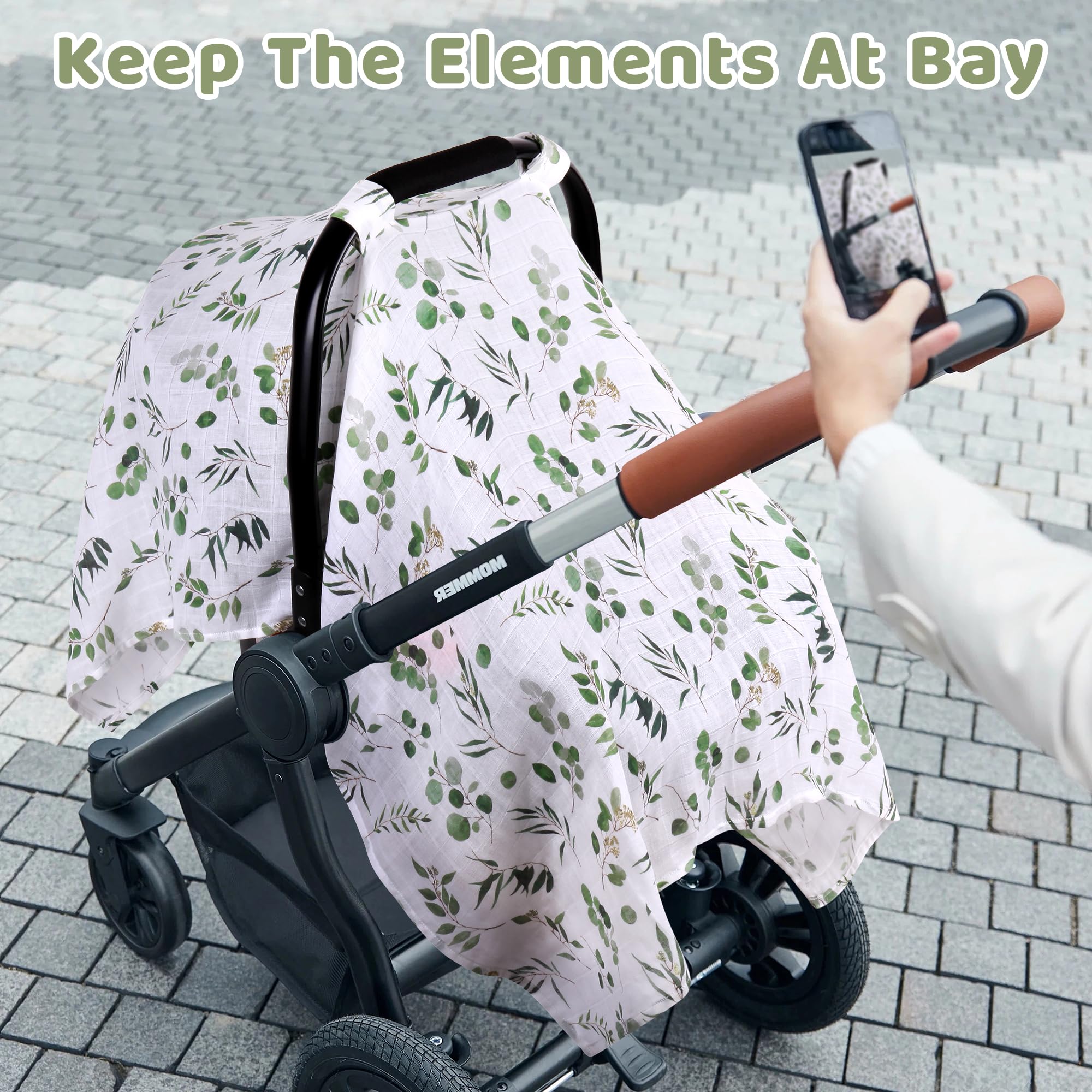 Rquite universal large-size cover fits most car seats and strollers