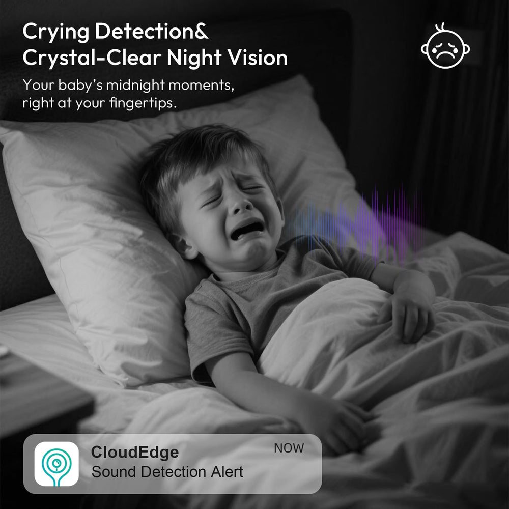 Rraycom cry detection highlights instant alerts for baby or child supervision