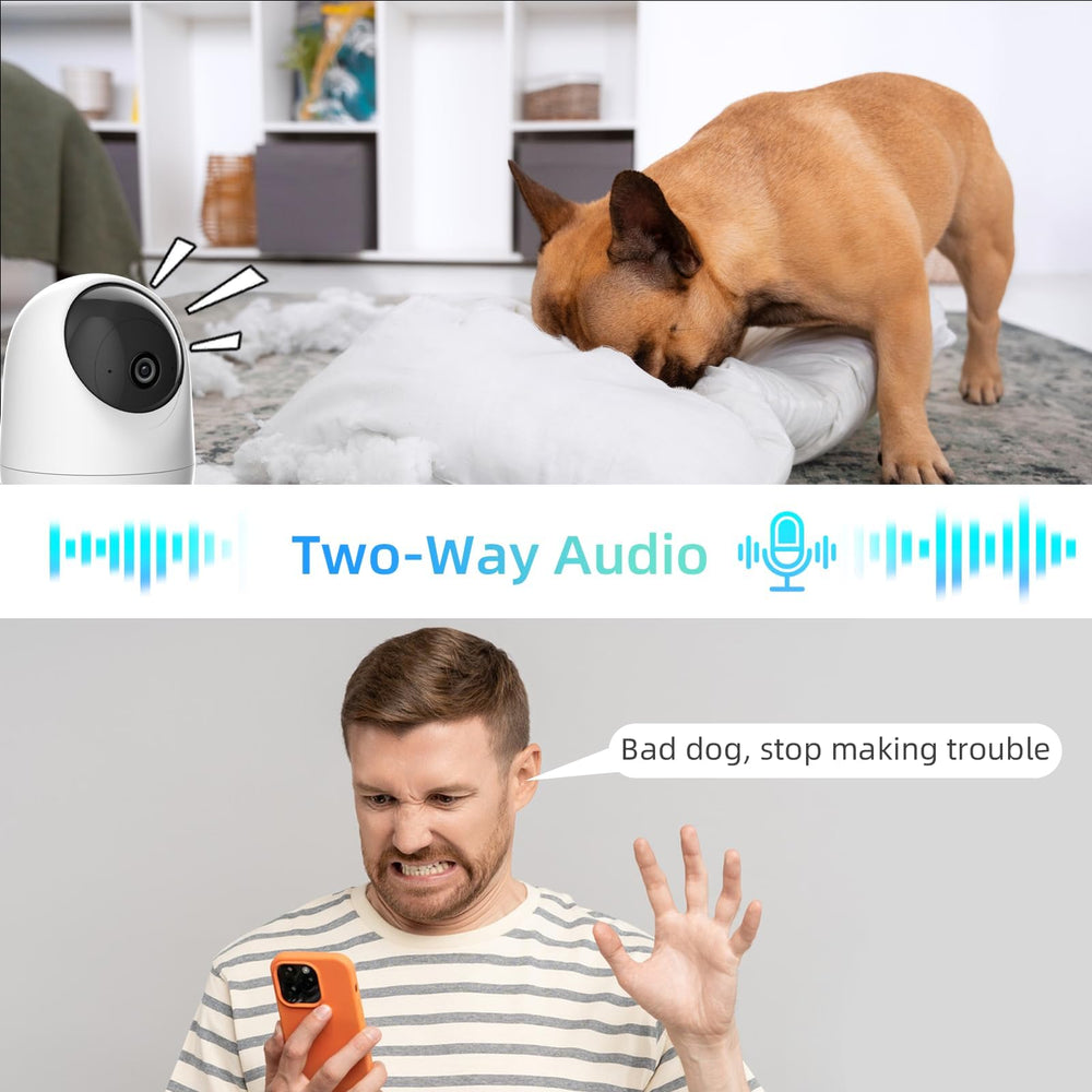 Rraycom two-way audio lets you communicate with family, pets, or guests.
