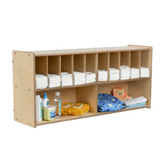 RRI Goods birch-plywood-diaper-caddy material detail emphasizes durable, easy-to-clean surface.