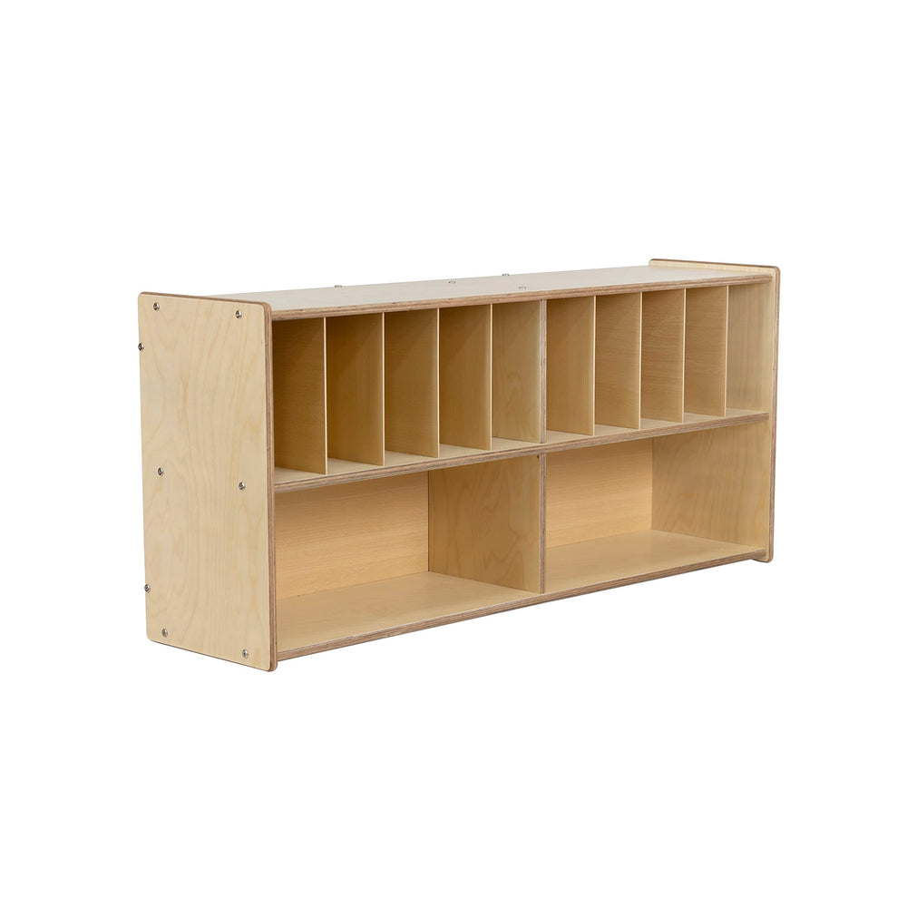 RRI Goods wall-mount diaper organizer front view demonstrates easy access to supplies.