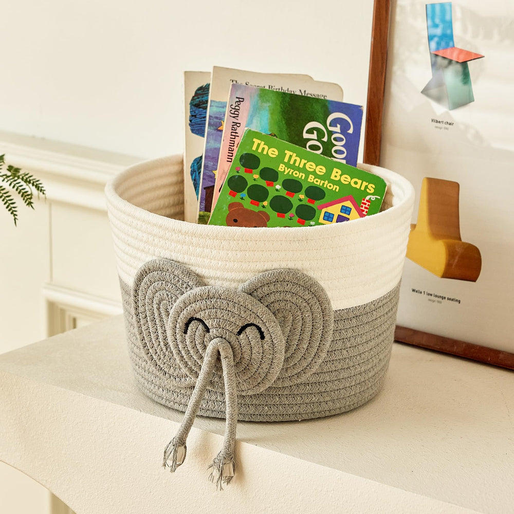 R RUNKA elephant basket makes a thoughtful baby shower gift idea.