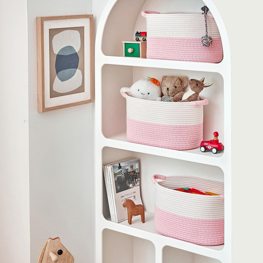 R RUNKA pink basket in bedroom for clutter-free spaces