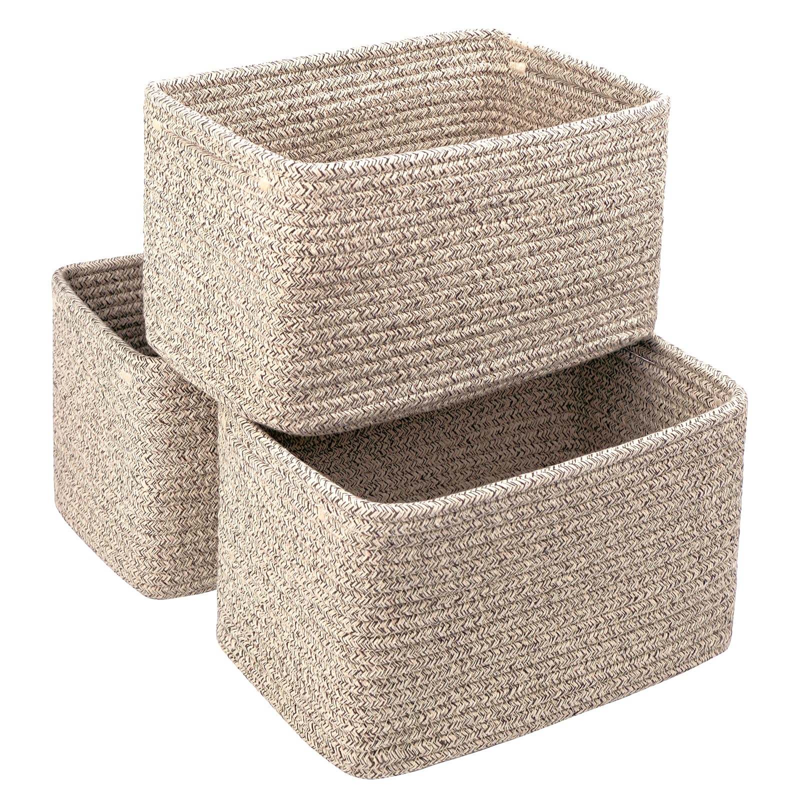 R RUNKA small cotton rope basket closeup weave shows durable, stylish storage.