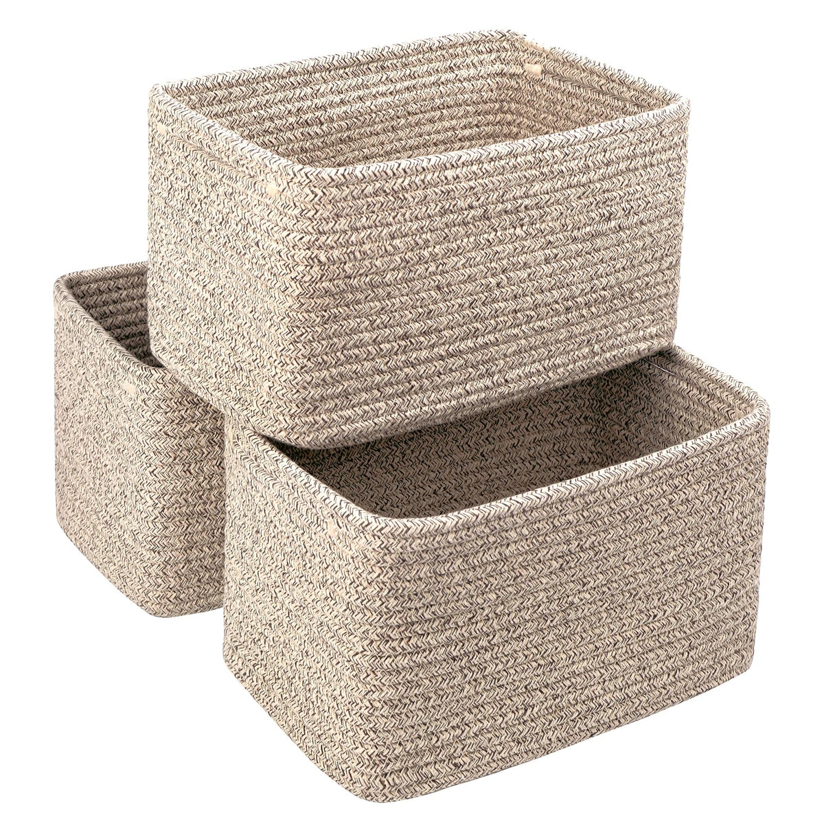 R RUNKA small cotton rope basket closeup weave shows durable, stylish storage.