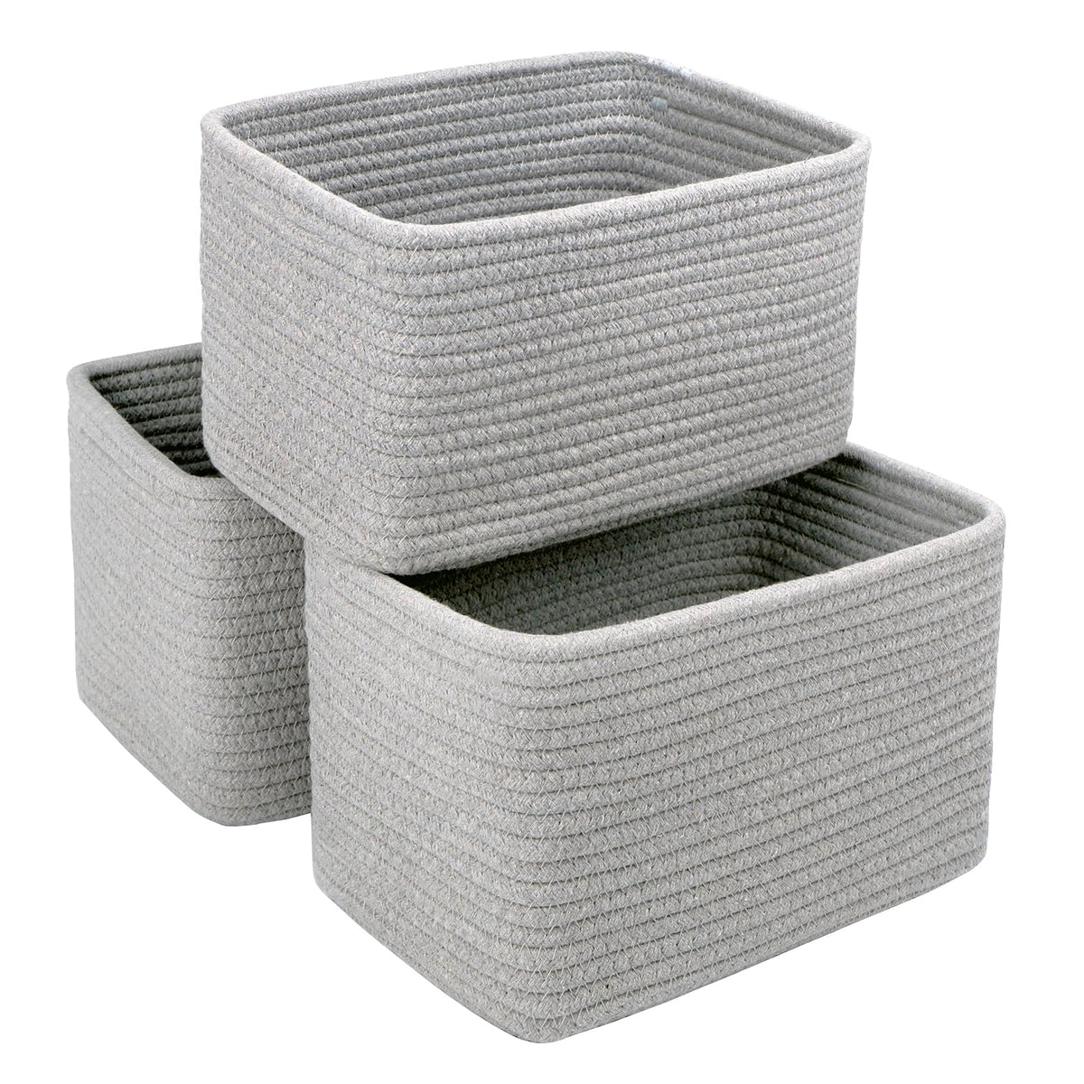 R RUNKA small cotton rope basket front view for compact bathroom storage and tidy surfaces.