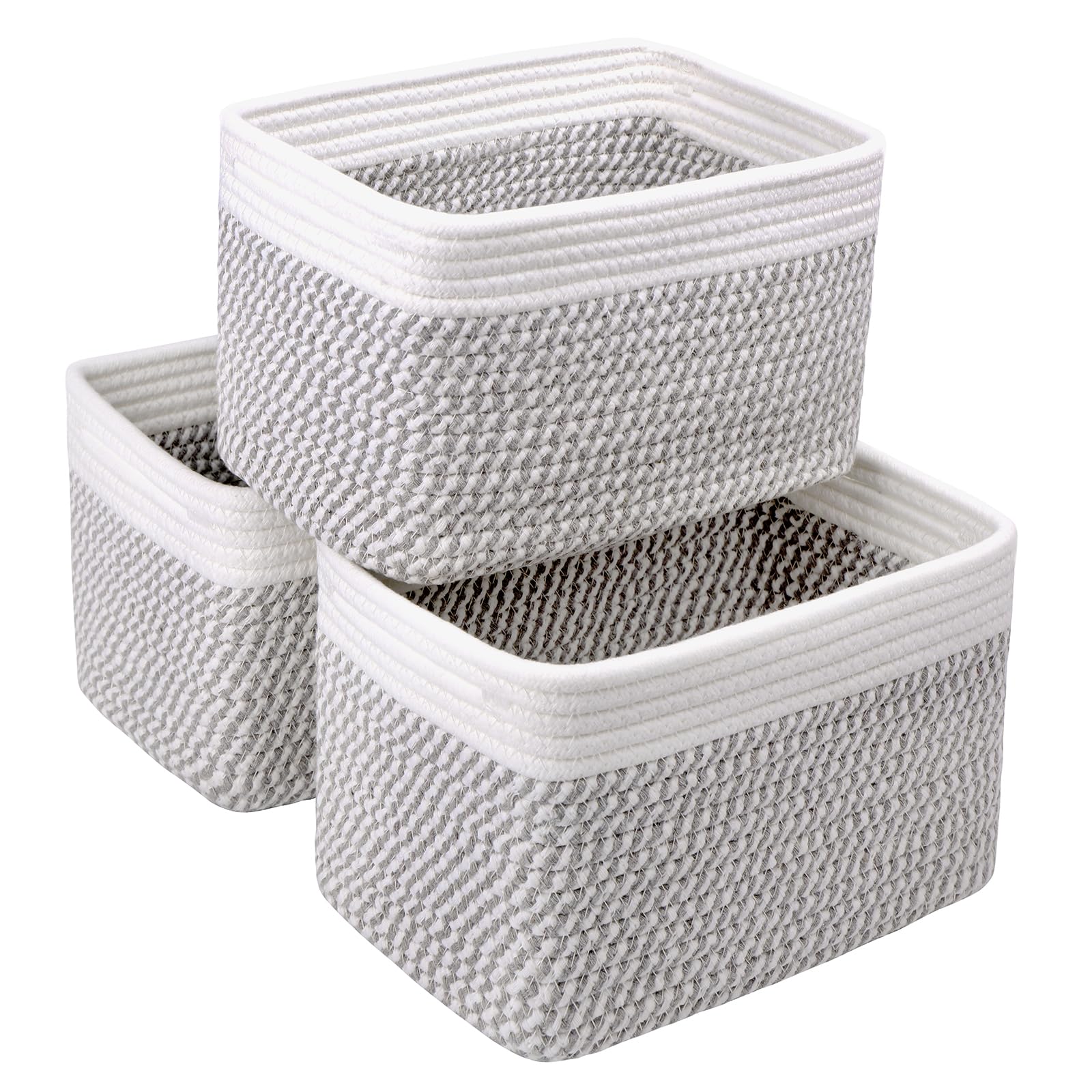 R RUNKA small cotton rope basket weave detail for sturdy decorative storage
