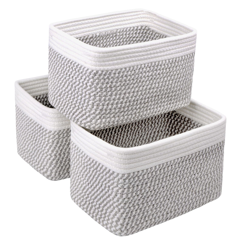 R RUNKA small cotton rope basket weave detail for sturdy decorative storage