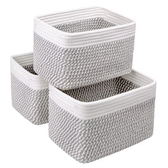 R RUNKA small cotton rope basket weave detail for sturdy decorative storage