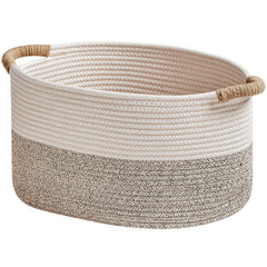 R RUNKA storage basket in cotton rope for toy bin keeps playroom tidy.