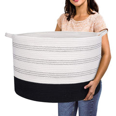 R RUNKA XXXLarge basket front view shows ample storage for blankets and toys.