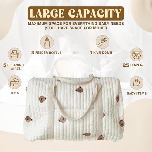 RSENFREMIOR diaper bag tote insulated pockets keep bottles ready