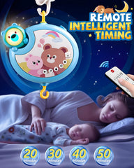 RSEPD crib mobile detachable music box doubles as projector for versatile play