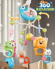 RSEPD crib mobile five rattles rotate 360 degrees to engage baby attention