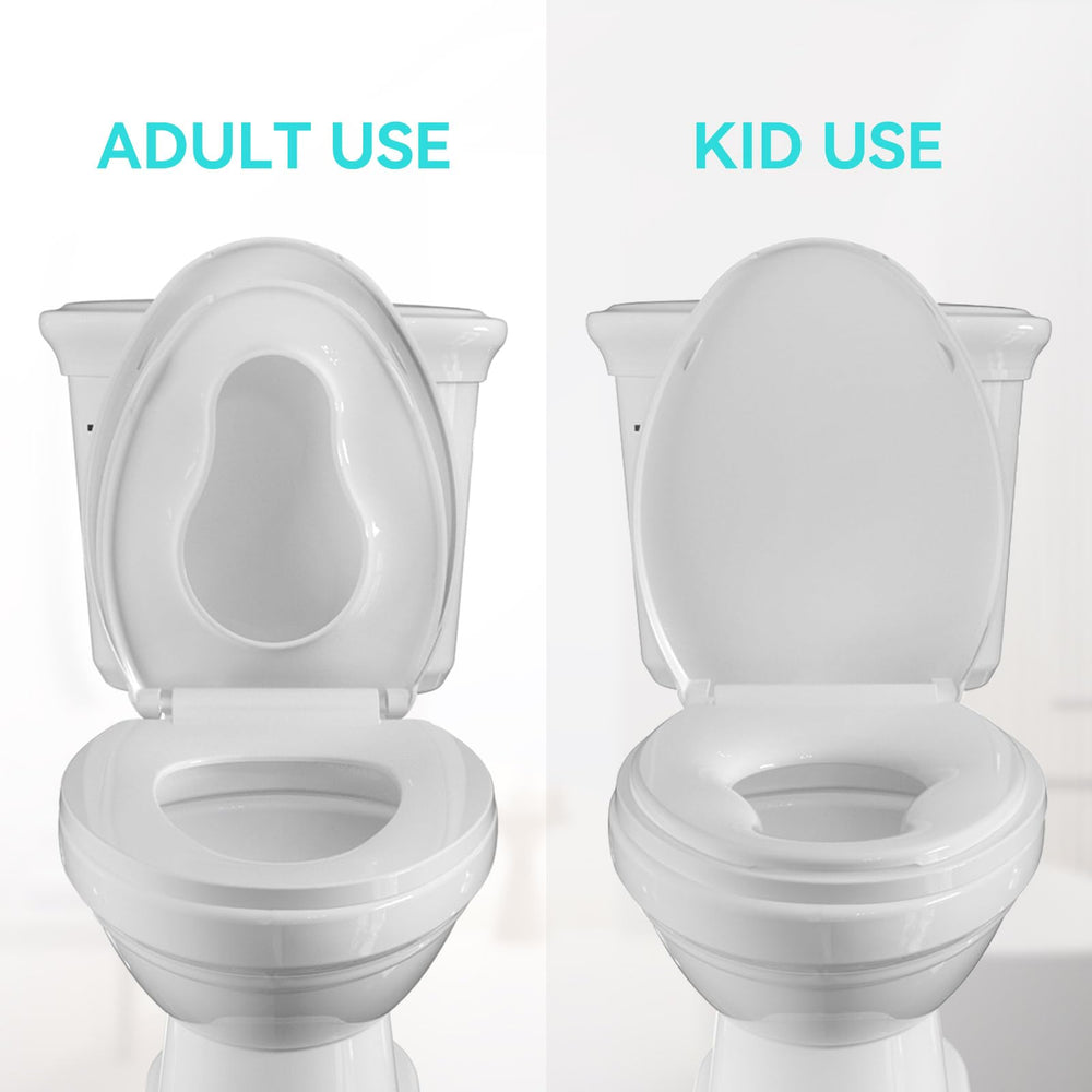 R&T child seat in use paired with adult seat for potty training.
