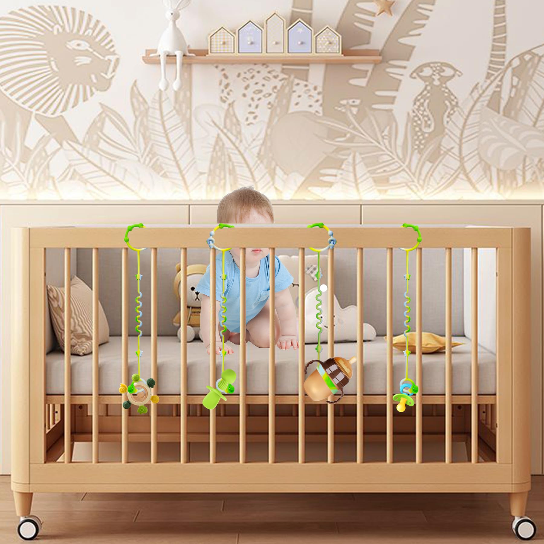 RTMOK baby toy belt design highlighting four-piece adjustable belt system.