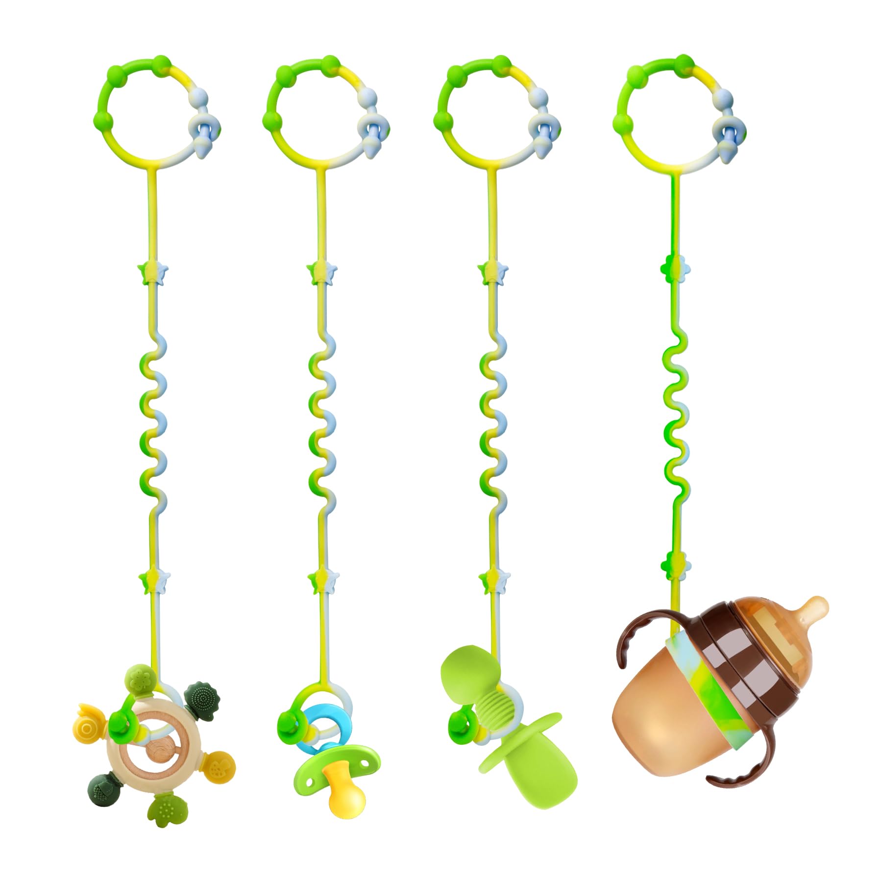 RTMOK silicone pacifier clip close-up showing safe material and secure attachment.