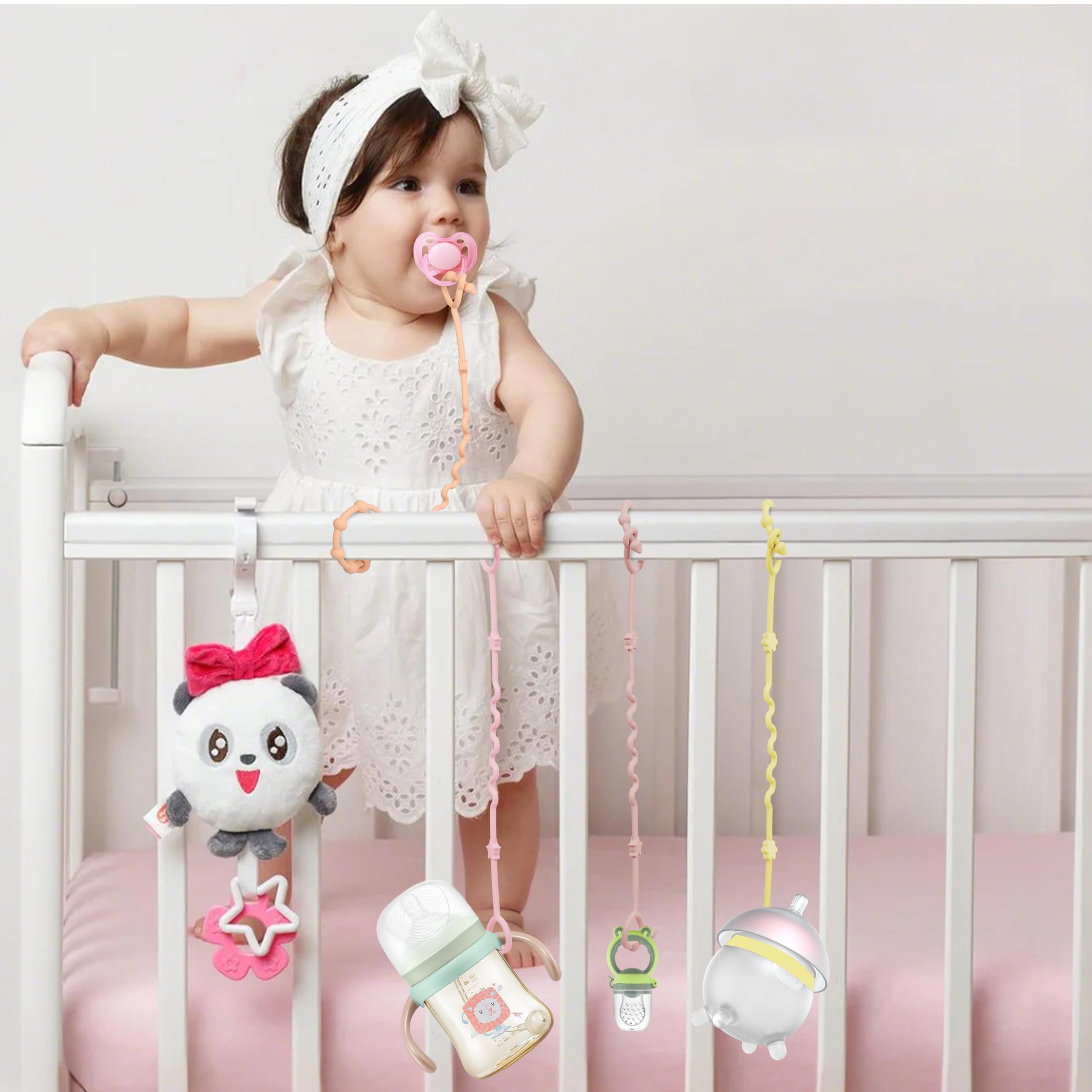 RTMOK Toy Straps bottle belt attached to stroller for secure feeding