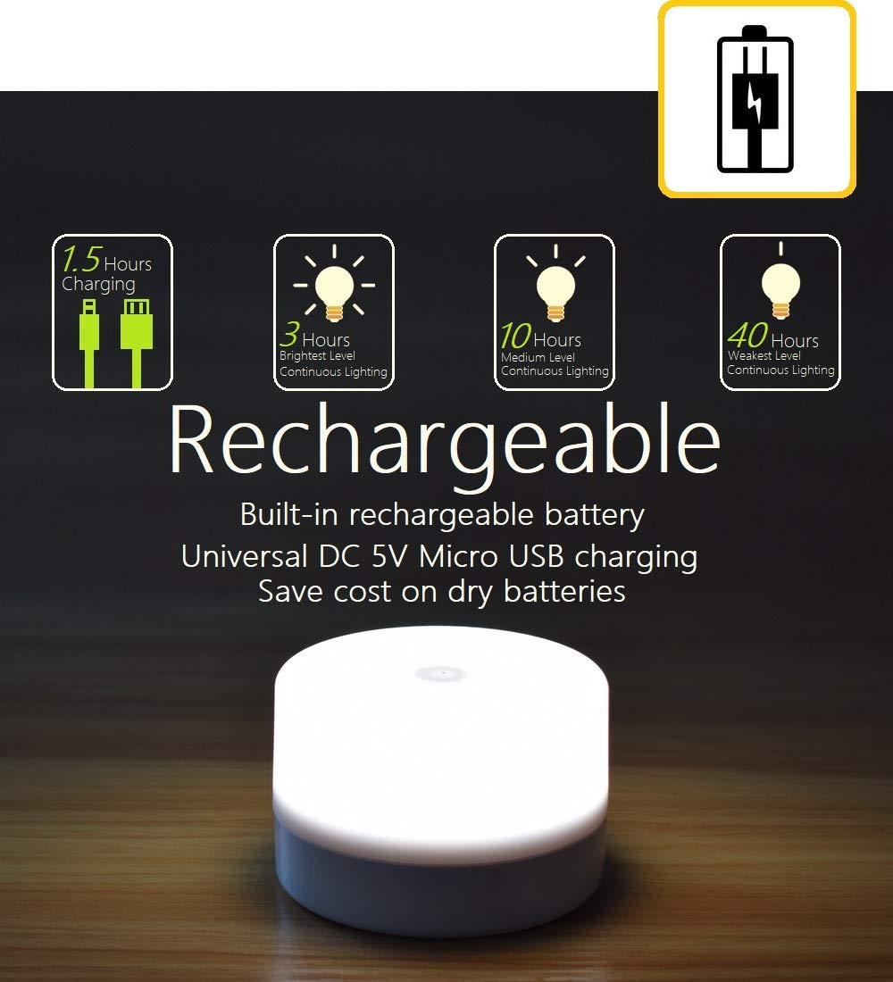 RTSU rechargeable bedside lamp powers cordless lighting for portability.