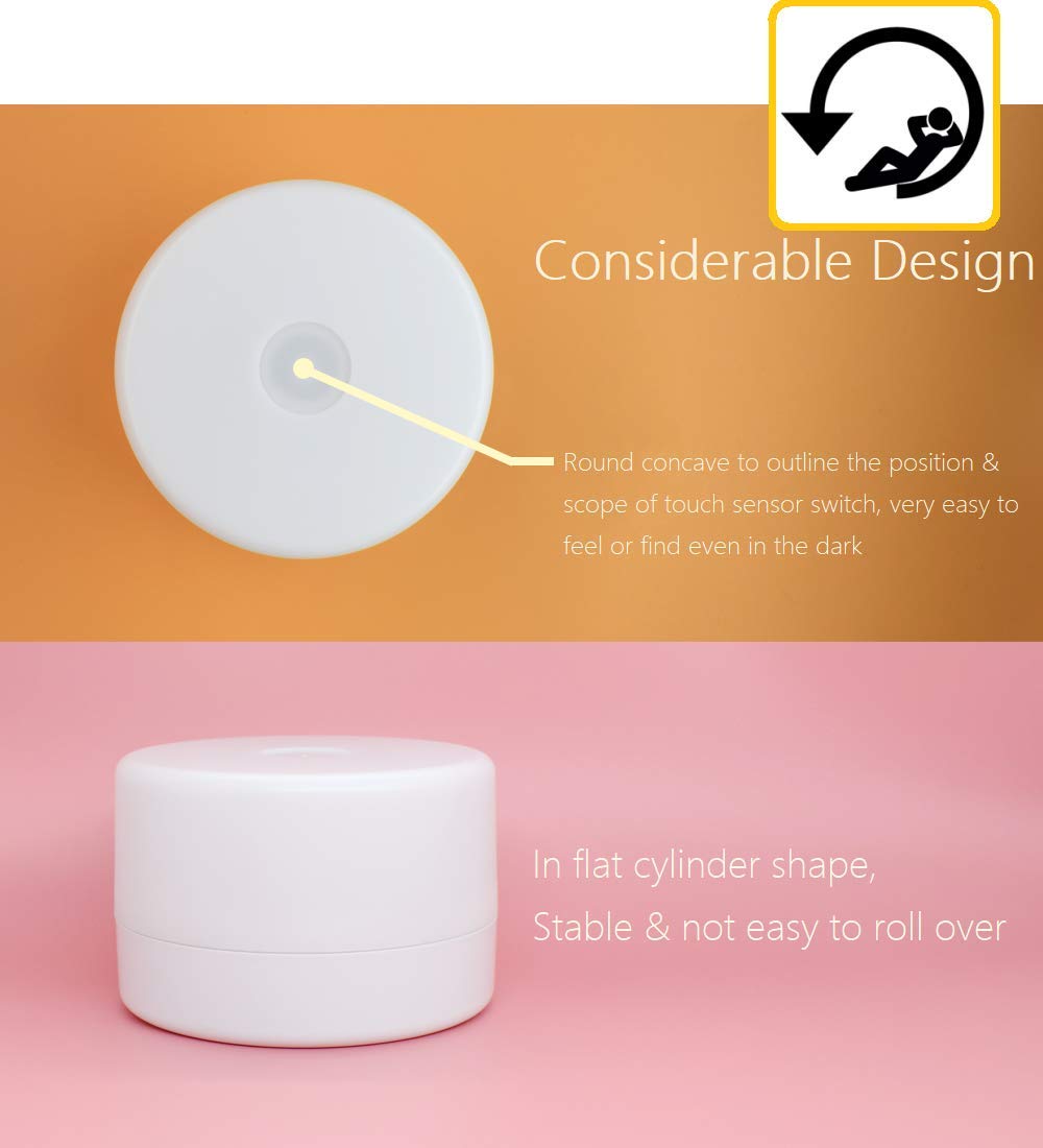 RTSU bedside lamp's stable design prevents tipping on a crowded nightstand.