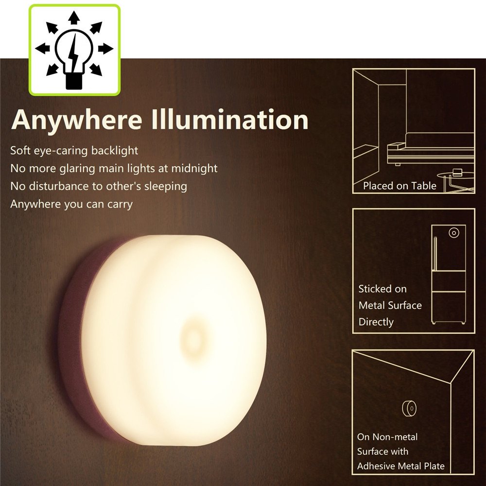 RTSU Rechargeable Mini Touch Night Light neutral white 4000K glow for gentle nights.