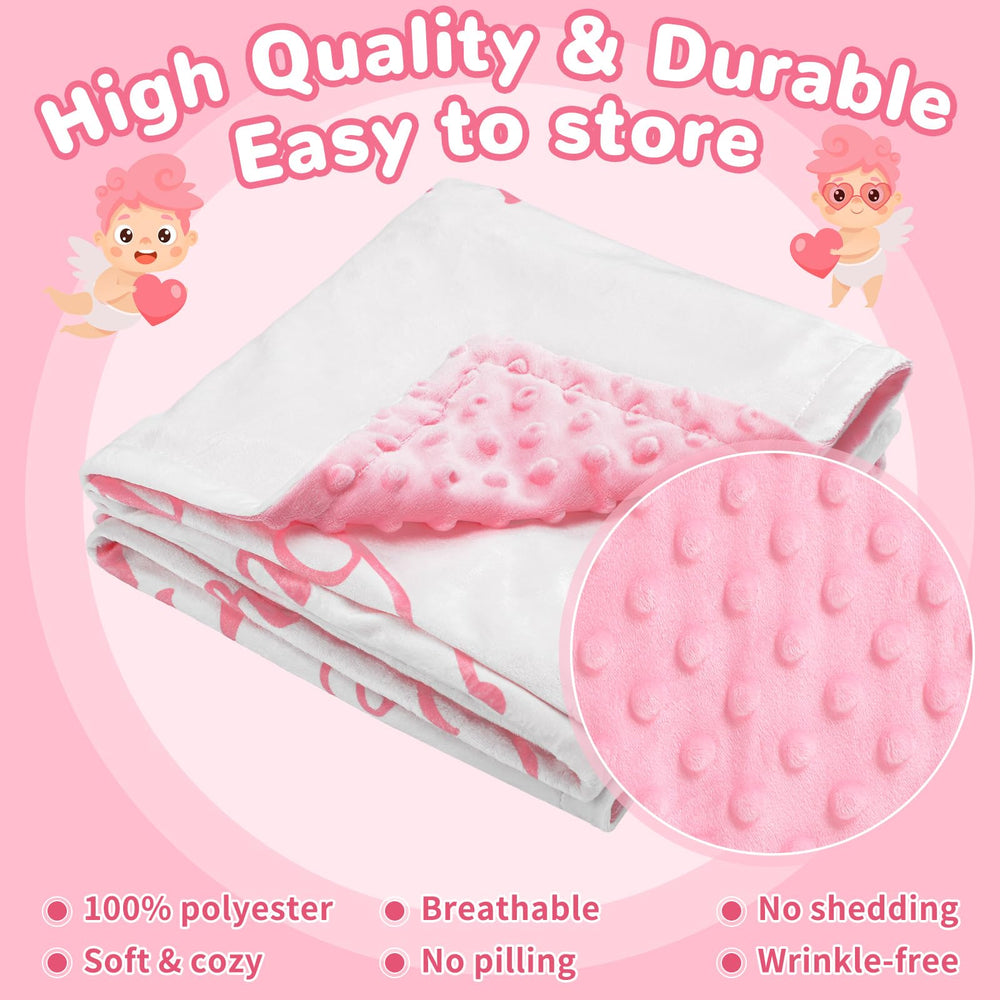 Rtteri baby blanket pink dotted back texture for tactile comfort during naps