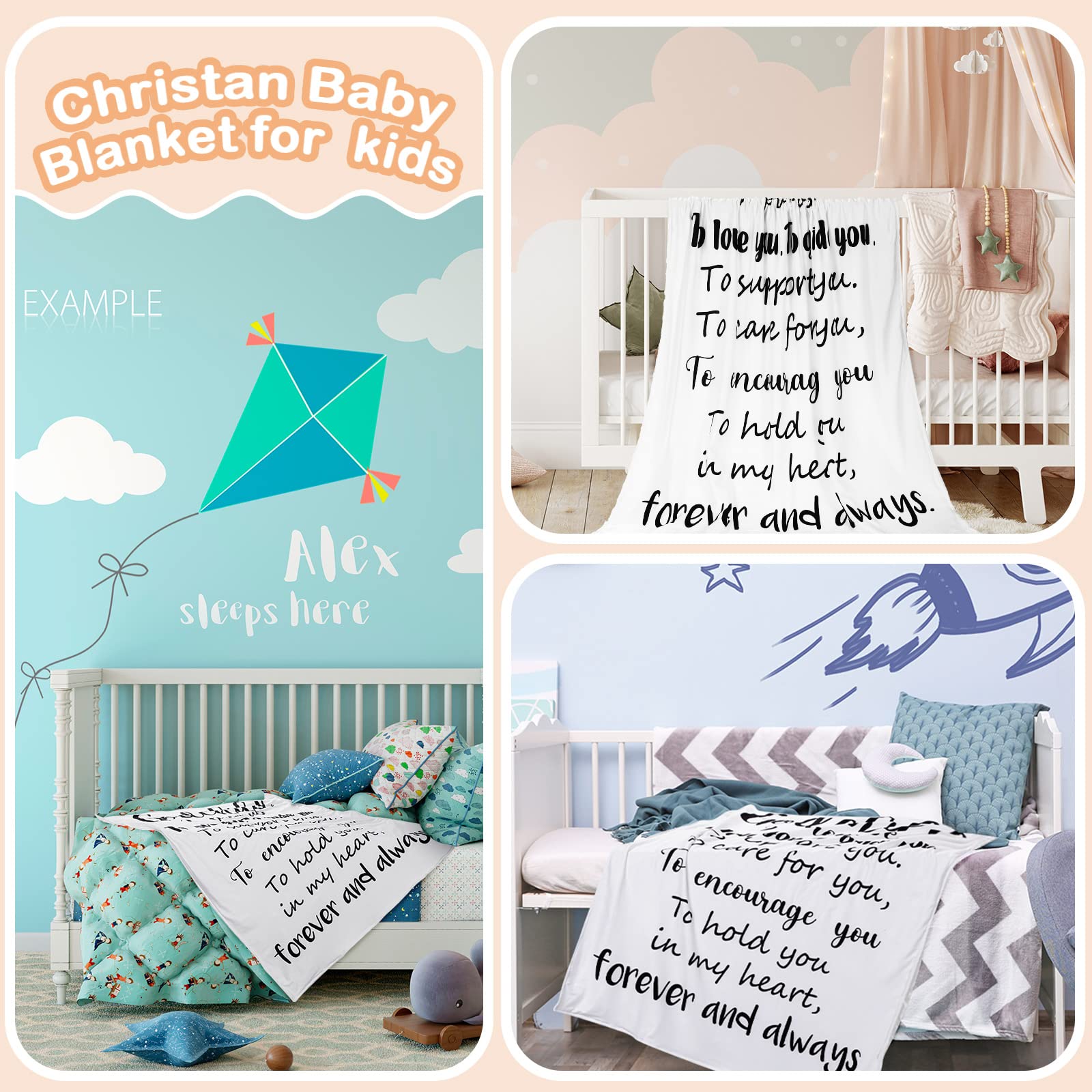 Rtteri bible verse swaddle blanket design in black on white for christening style.