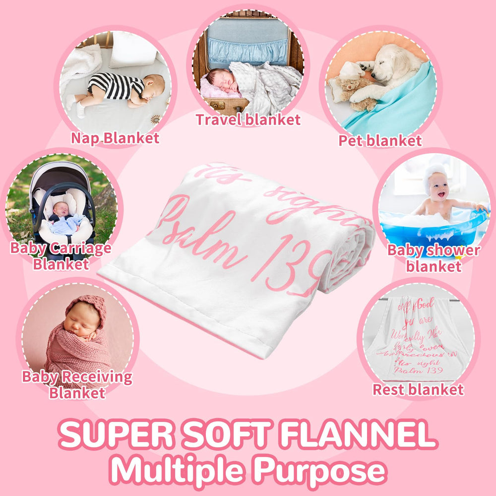 Rtteri christening gift baby blanket with timeless Bible verse motif