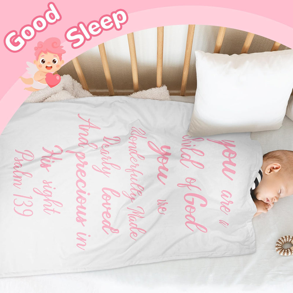 Rtteri pink white baby blanket ideal for newborn photos and family moments