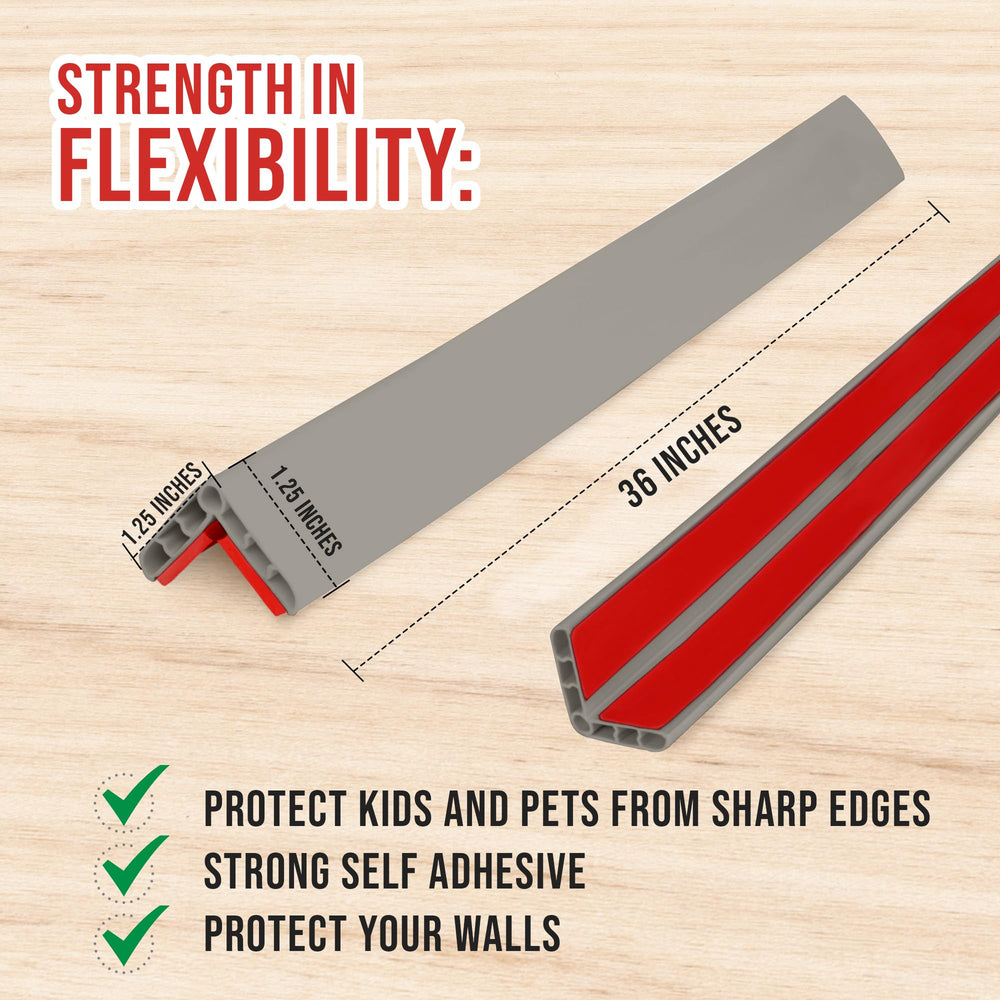 Rubber Bond self-adhesive corner guard installs easily on clean surfaces