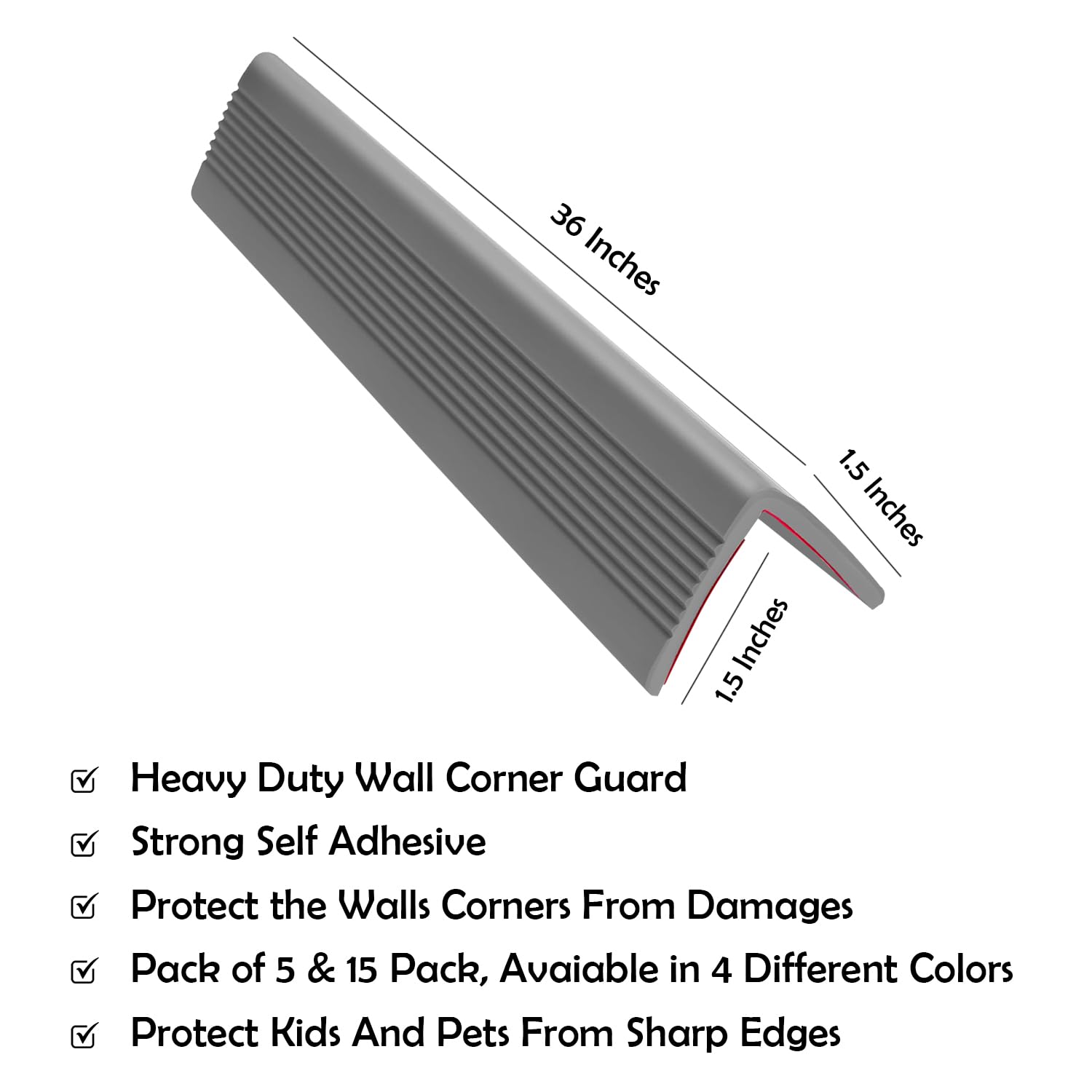 Rubber Bond soft rubber corner guard close-up highlights durable, non-toxic material.