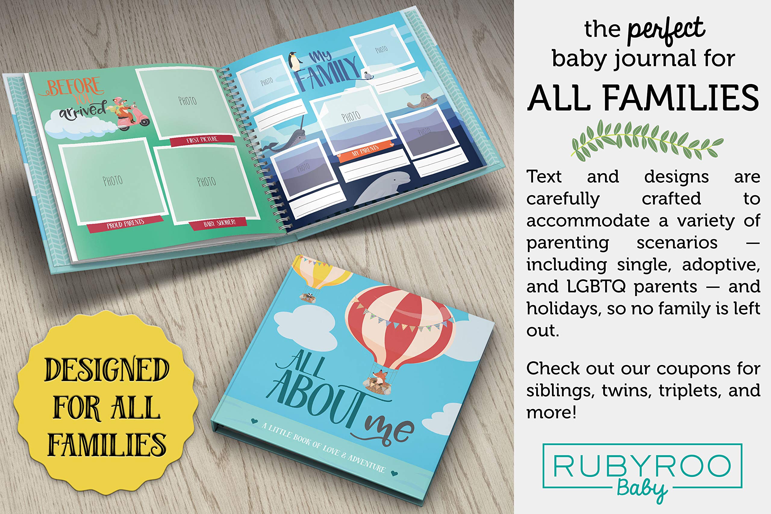 RubyRoo Memory Book 4x4 frames offer Polaroid-style photo layouts.